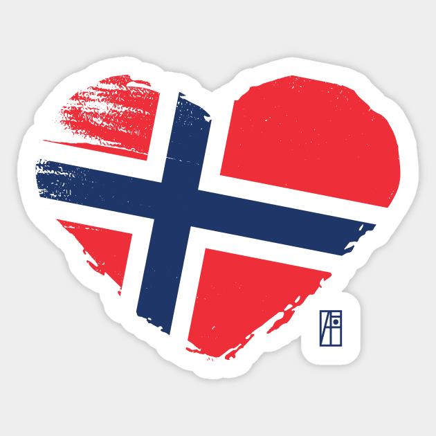 I love my country. I love Norway. I am a patriot. In my heart, there is always the flag of Norway. Sticker by ArtProjectShop